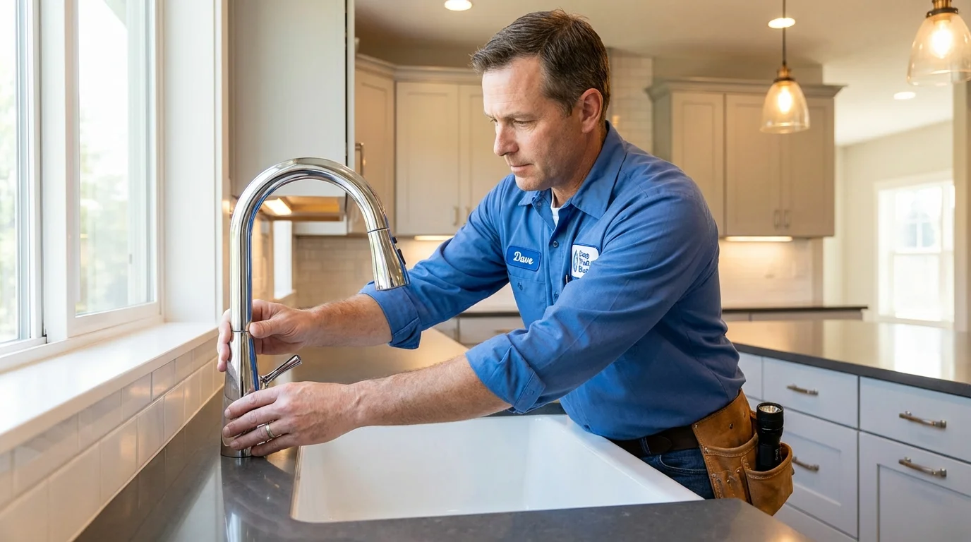 Kitchen faucet installation by Johns Plumbing LLC in Pitcairn